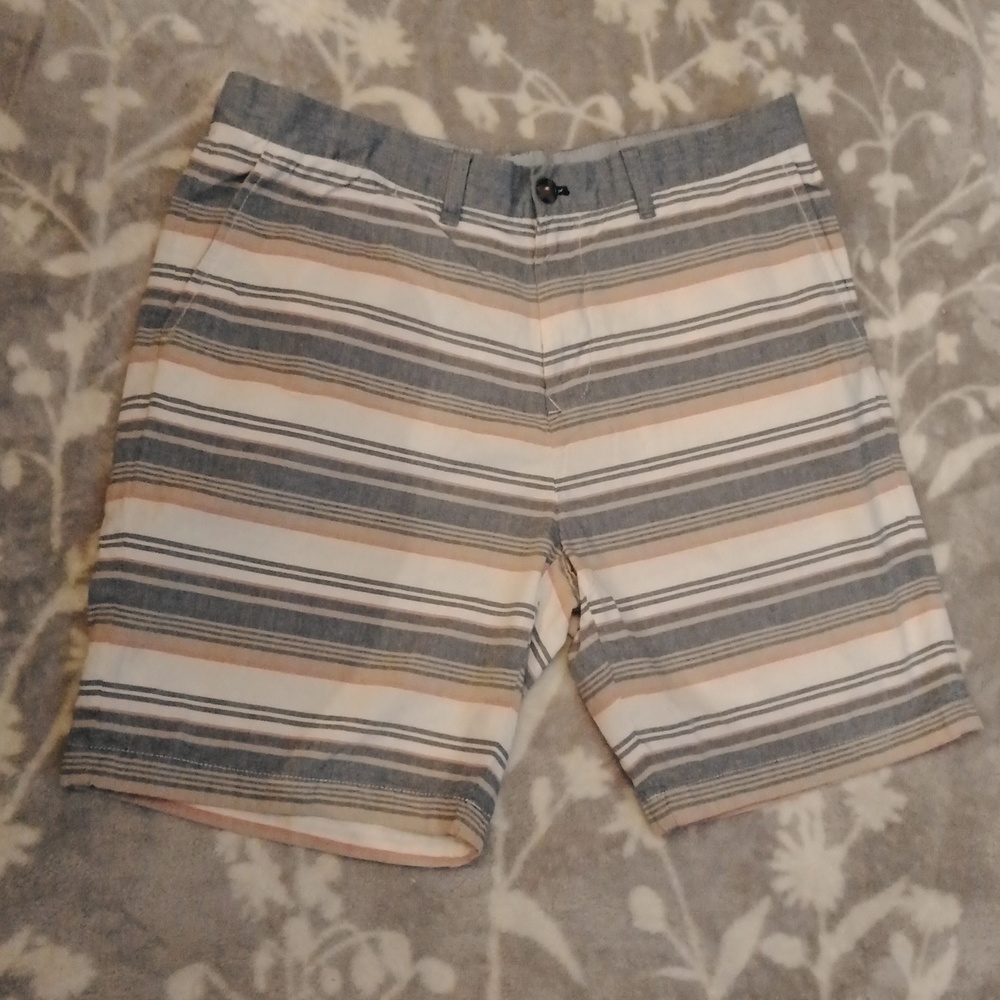 Tommy Hilfiger Mens Striped- Blue,Tan, Pink, White- shorts _ Sz 36